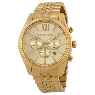 Michael Kors Lexington Chronograph Champagne Dial Mens Watch MK8281