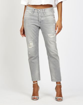 Gang Boyfriend-Jeans GANG 94NICA CROPPED, Damen, Gr. 32, N-Gr, big grau, Denim/Jeans, Obermaterial: 98% Baumwolle, 2% Elasthan, bequem kn&ouml;chelfrei, Jeans B