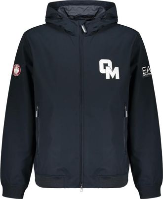 Emporio Armani Bomber con Cappuccio e Logo - - Jackets - Uomo - Blu - S