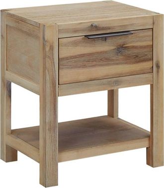vidaXL Vidaxl - Mesita De Noche Con Caj&oacute;n Madera Acacia Maciza 40x30x48 Cm