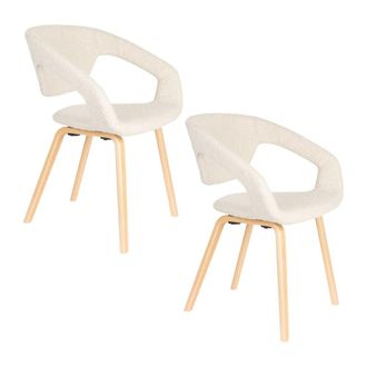 Zuiver Lote de 2 sillas de tela boucl&eacute;