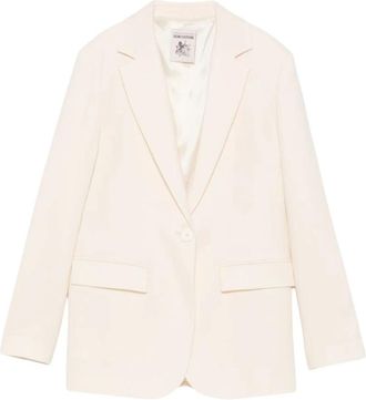 Semicouture Giacca in Lana Ebano - Dames - Blazers - Wit - L - Wol - Jassen