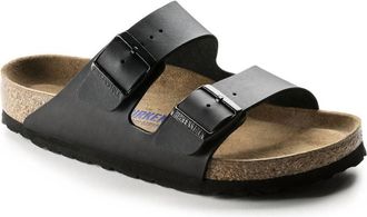 Birkenstock Womens Arizona Soft Footbed Sandal In Black Bf