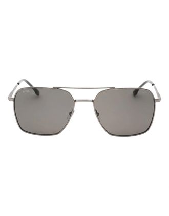 HUGO BOSS Mens Hugo Boss Grey Polarized Lens Matte Dark Ruthenium Silver Sunglasses - Size: ONE size