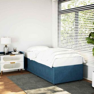 vidaXL Bed Frame without Mattress Blue 90x200 cm Velvet Vidaxl