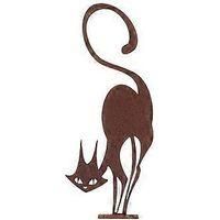 OEM Decoraci&oacute;n De Jard&iacute;n Gato Oxidado, Figura De Metal Gato Oxidado, Adorno Para Cerca, Peque&ntilde;o Art&iacute;culo Artesanal Gato Oxidado-crezuo