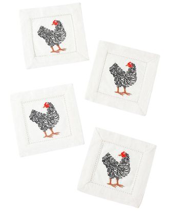 Tiramisu Set Of 4 Chic Chick Linen Cocktail Napkins