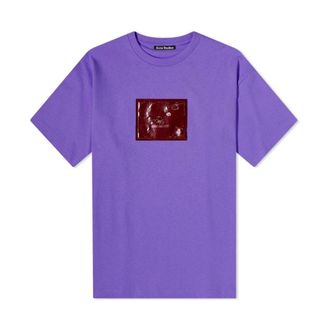 Acne Studios Tops, Heren, Paars, M, Katoen, T-shirt van katoen met grafische print