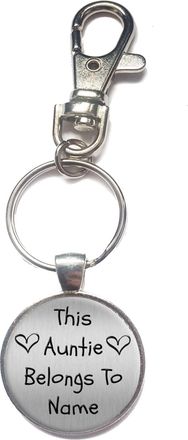 Generic Personalised This Auntie Belongs To Keyring Spring Hook Key Chain Birthday Gift R111