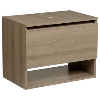 Beliani Mueble Para Lavabo De Pared Marr&oacute;n Claro Natal