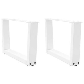 vidaXL Vidaxl - Patas Para Mesa De Centro En Forma De V (2 Unidades), Color Blanco, 60 X (30-31,3) Cm, Acero