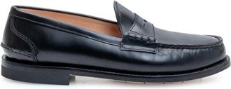 Premiata Zwarte leren loafers met zichtbare naden - Heren - Loafers - Zwart - 44 EU - Schoenen