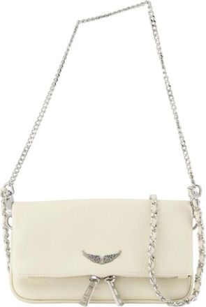 Zadig&Voltaire Rock Nano Portemonnee aan ketting - Dames - Schoudertassen - Wit - ONE Size - Katoen - Tassen