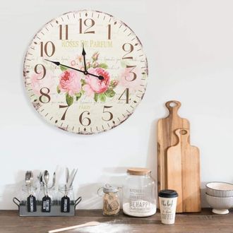 vidaXL Reloj De Pared Vintage Con Flores 60 Cm Vidaxl