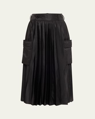 sacai Nylon Twill Pleated Cargo Skirt