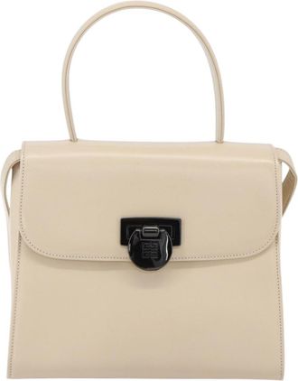 Givenchy Vintage 4G Handbag Leather Beige Leather Handbag (Pre-Owned)