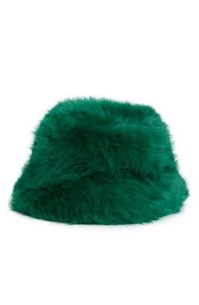 Nanette Lepore Faux Fur Bucket Hat in Emerald at Nordstrom Rack