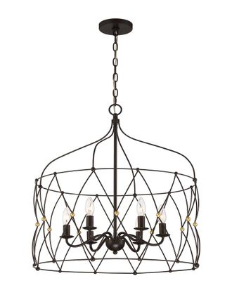Crystorama Zucca 6 Light English Bronze & Antique Gold Lantern
