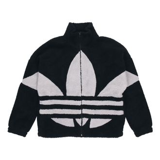 adidas originals Contrasting Colors Logo Suede Stand Collar Sports Jacket Black HC0325