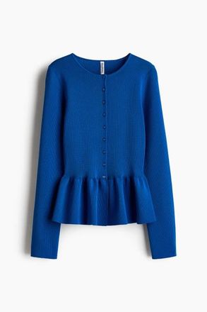 H&M Peplum Cardigan in Blue at Nordstrom, Size X-Small