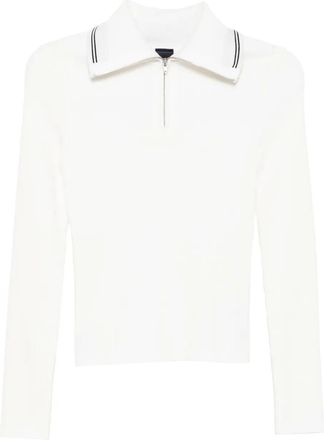Juun.J Gebreide polo met rits - Wit