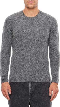 Drumohr Textured Knit Crewneck Sweater With Ribbed Details