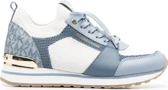 Michael Michael Kors panelled low-top sneakers - women - Calf Leather/Fabric/Rubber/Fabric - 7.5 - Blue