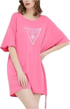 Guess Drawstring T-shirt - Dames - T-shirts - Roze - M - Spandex - Tops