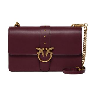 Pinko Pinko - Love One Classic Small Bag - Dames - Tassen - Rood - Maat: ONE Size Leer