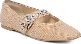 Dolce Vita Marten Mary Jane Ballet Flat in Latte Embossed Leather at Nordstrom, Size 8.5