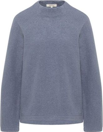 Tranquillo Kurzer Pullover aus Reiner Walkwolle Wollpullover für Damen | grau