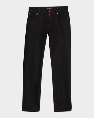 Kiton Men & apos;s Black Wash Straight-Fit Jeans