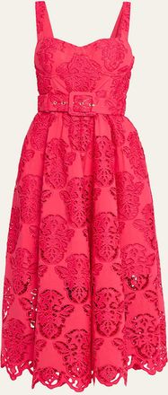 Cara Cara Calypso Embroidered A-Line Midi Dress