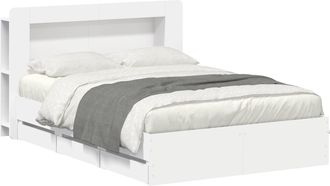vidaXL Estructura De Cama Con Almacenamiento Y Cabecero Blanco Vidaxl