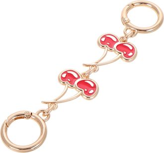 Yardwe Adjustable Cherry Purse Chain Extender with Key Ring and Clip Red Bag Strap Accessory for Handbags Stylish Cherry Charm Enhances Comfort and Versatili