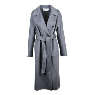 Simona Corsellini Jassen, Dames, Grijs, M, Wol, Lange Jas
