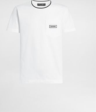 Dolce & Gabbana Cotton T-shirt With Logo - Man T-shirts And Polos White 44