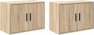 vidaXL Vidaxl Pensili Per Garage 2 Pz Rovere Sonoma In Legno Multistrato