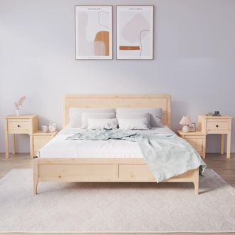 vidaXL Vidaxl - Mesitas De Noche 2 Uds Madera Maciza De Pino 79,5x38x65,5 Cm