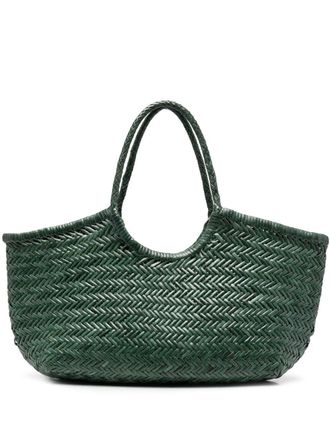 Dragon Diffusion Nantucket interwoven leather tote bag - Green