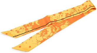 Herm&egrave;s Pre-owned Hermes Paint Splatter Twilly Silk Scarf Ladies AACRPGNWPFEGRECY
