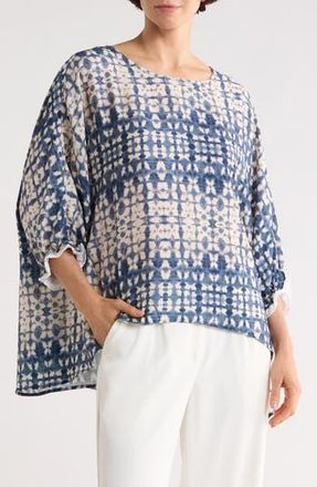 Patrizia Luca Printed Boxy Top in Blue at Nordstrom Rack