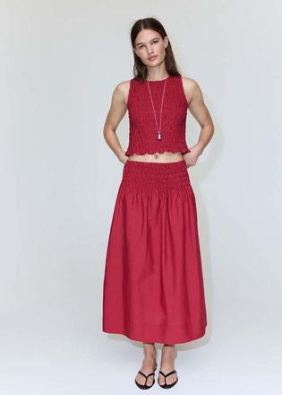 Mango Top spugna di cotone rosso - Donna - XXS - MANGO