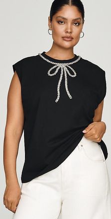 English Factory 100% Cotton Pearl Bow Top
