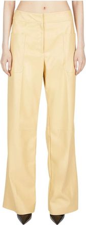 Stella McCartney Altermat Wide Leg Pants - Dames - Wijde Broeken - Geel - L - Leer - Broeken