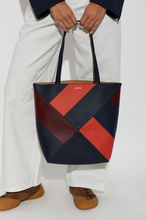 Loewe Puzzle Flod Shopper Bag, Womens, Navy Blue