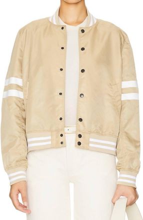 être cécile Varsity Flight Jacket In Ecru