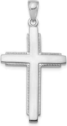 Diamond2Deal 14K White Gold Solid Cross Pendant