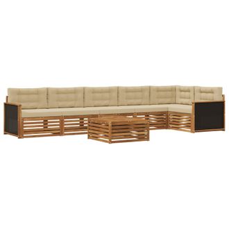 vidaXL Conjunto De Sof&aacute;s De Exterior 7 Pcs Natural Y Beige Vidaxl