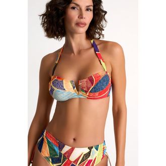 Shan Classic Bandeau Bikini Top in Abstract Print at Nordstrom, Size 12